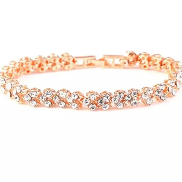 SALE! Classy Fashion Glamour Jewelry Stamped No. 925  Crystal Bracelet - Picture 3 of 5